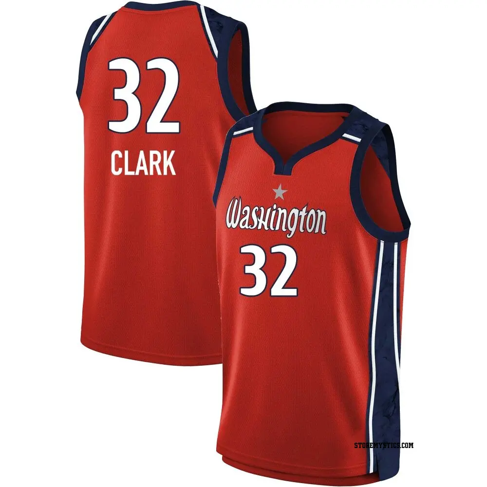 Men's Alysha Clark ＃32 Explorer Edition Victory Red Washington Mystics 2021 Jersey