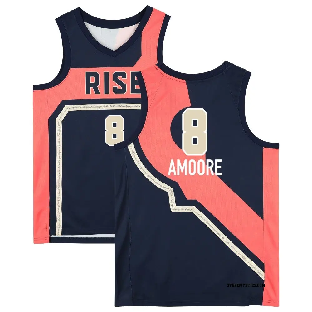Men's Georgia Amoore ＃8 Rebel Edition Victory Navy Washington Mystics 2021 Jersey