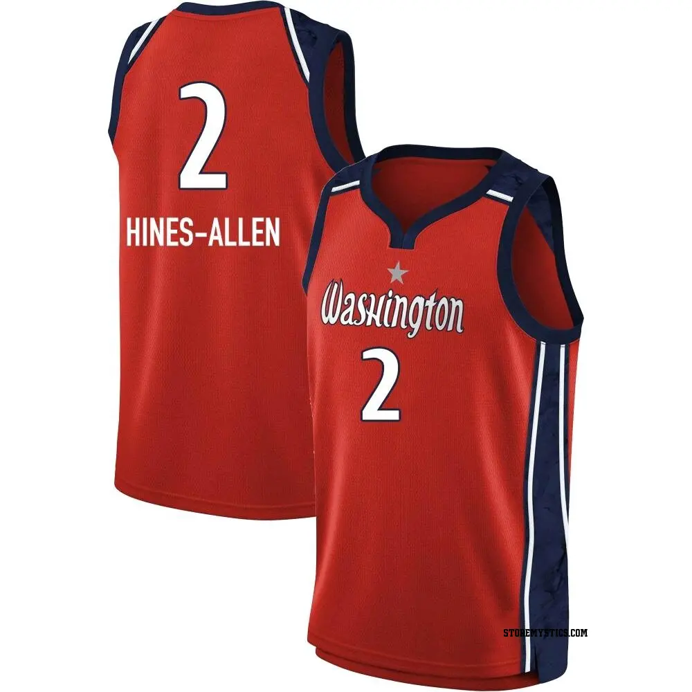 Men's Myisha Hines-Allen ＃2 Explorer Edition Victory Red Washington Mystics 2021 Jersey