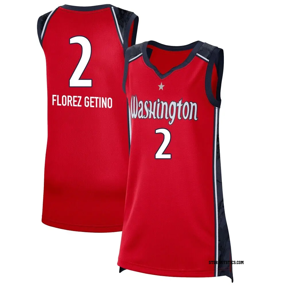 Women's Alicia Florez Getino ＃2 Explorer Edition Victory Red Washington Mystics 2021 Jersey