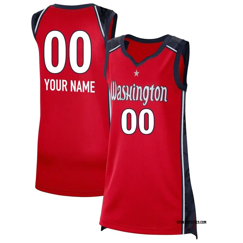 Women's Custom ＃00 Explorer Edition Victory Red Washington Mystics 2021 Jersey
