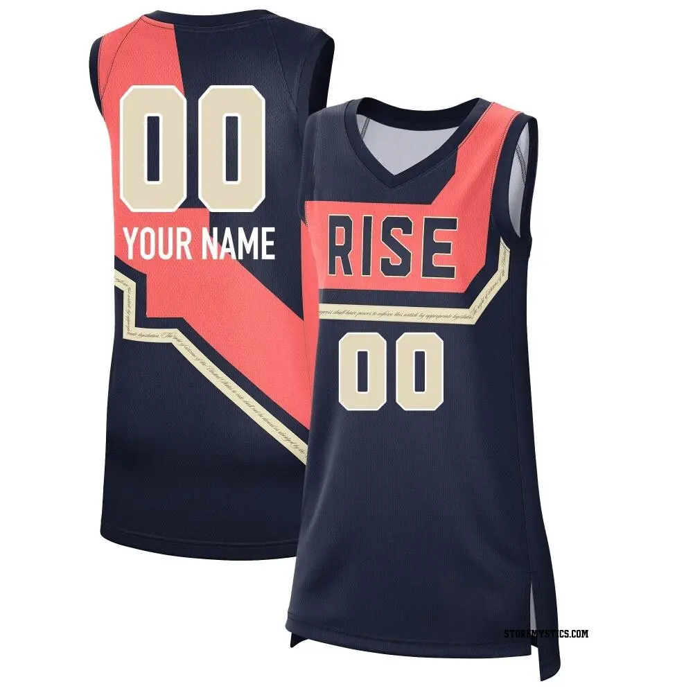 Women's Custom ＃00 Rebel Edition Victory Navy Washington Mystics 2021 Jersey