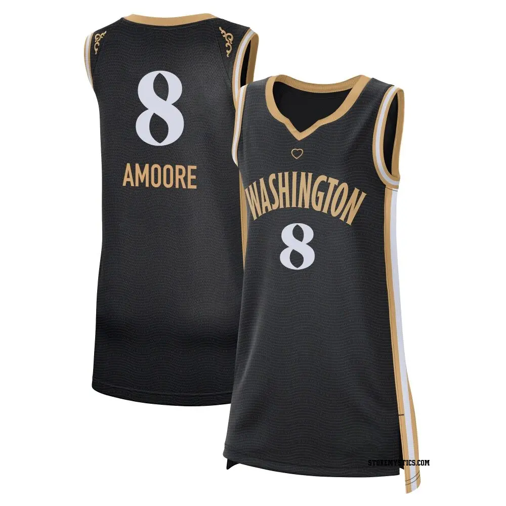 Women's Georgia Amoore ＃8 Rebel Edition Victory Black Washington Mystics 2023 Jersey