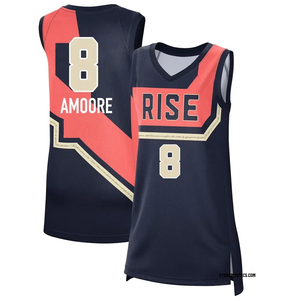 Women's Georgia Amoore ＃8 Rebel Edition Victory Navy Washington Mystics 2021 Jersey