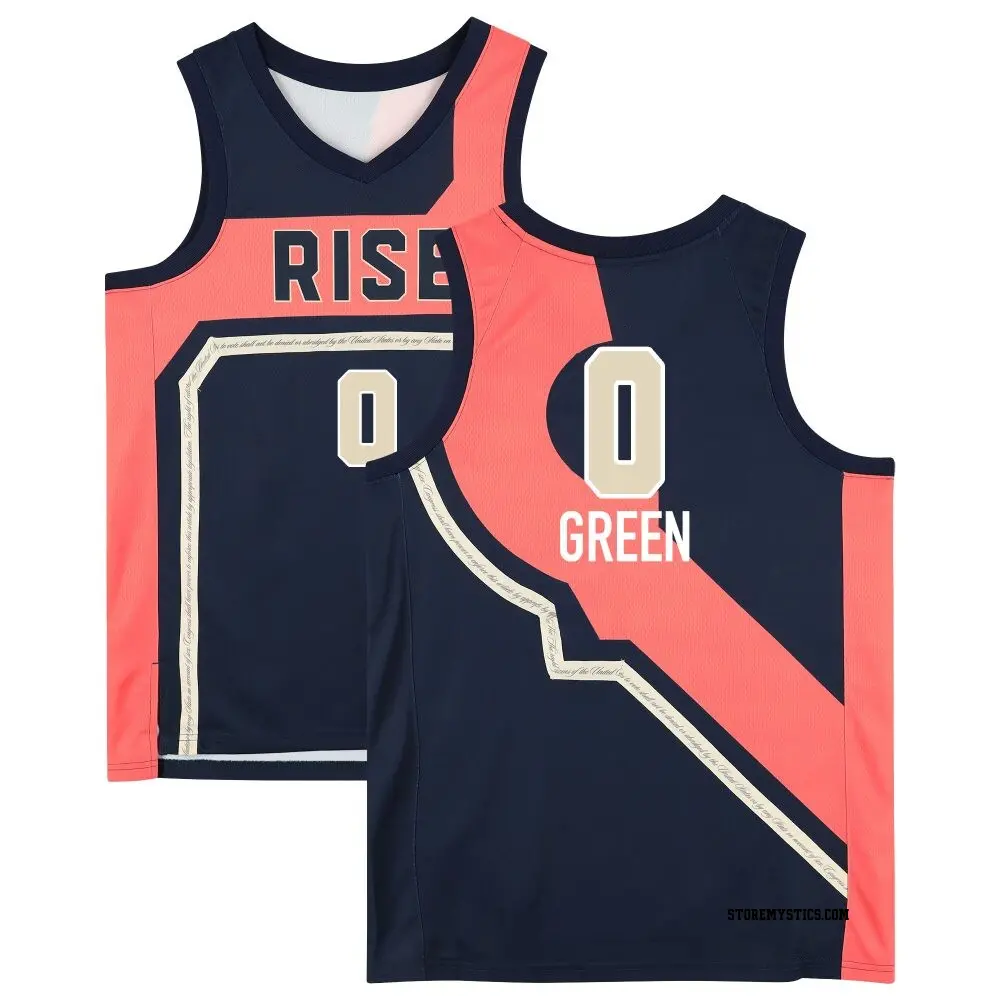 Youth Zaay Green ＃0 Rebel Edition Victory Navy Washington Mystics 2021 Jersey